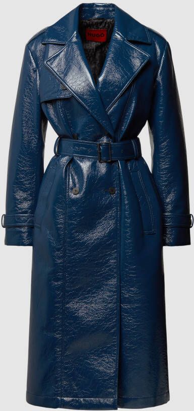 Hugo Boss Jas met riem Blauw Dames