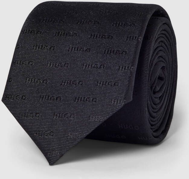 HUGO Zijden stropdas met all-over motief model 'Tie'