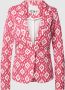 ICHI getailleerde blazer IHKATE PRINT met all over print roze wit - Thumbnail 2