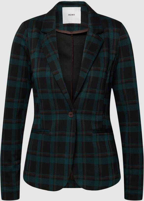 ICHI geruite blazer IHKATE CHECKO BL donkerbruin groen