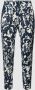 ICHI cropped straight fit pantalon IHKATE met all over print donkerblauw wit - Thumbnail 2