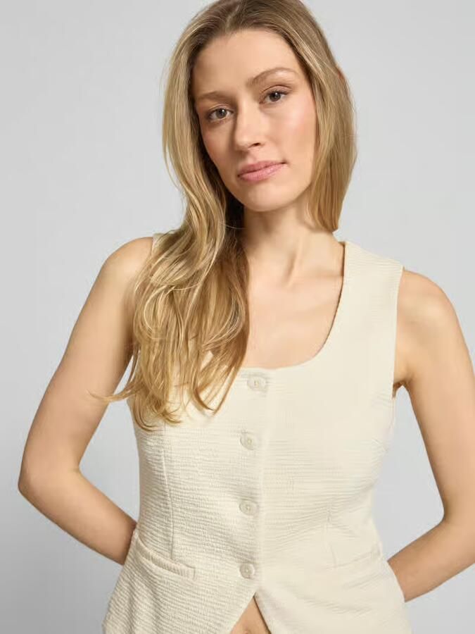 Ichi Bodywarmer van viscosemix met structuurpatroon model 'KATE LUMINA'