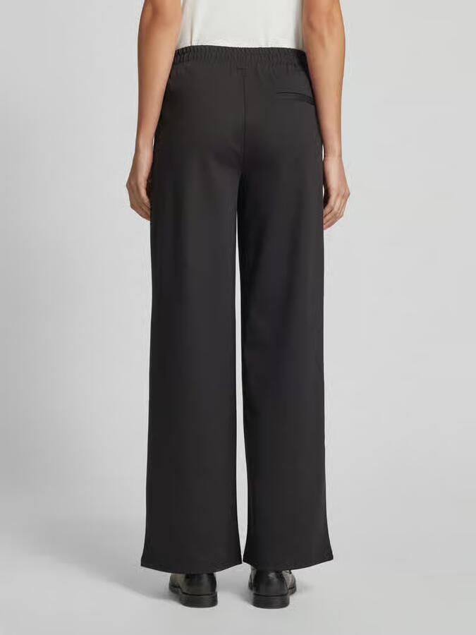 ICHI high waist wide leg pantalon IHKATE SUS LONG WIDE van polyester zwart - Foto 3