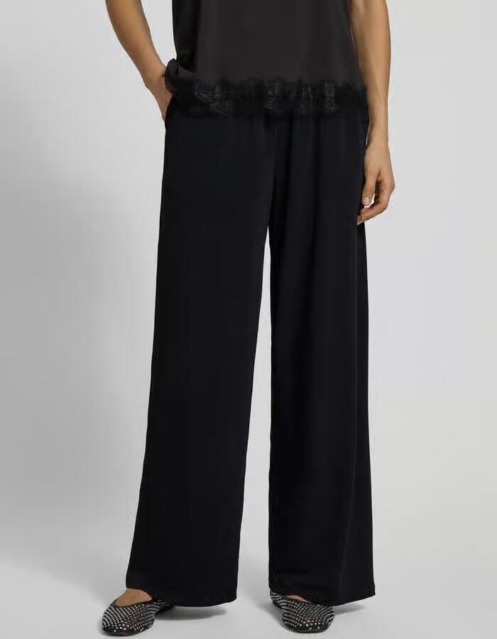 Ichi Losvallende Zwarte Elastische Taillebroek Black Dames - Foto 2