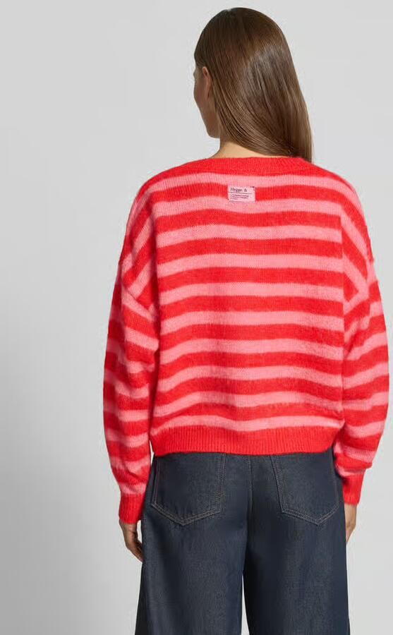 Ichi Gebreid jack in all-over look met v-hals model 'BLUSH' - Foto 3
