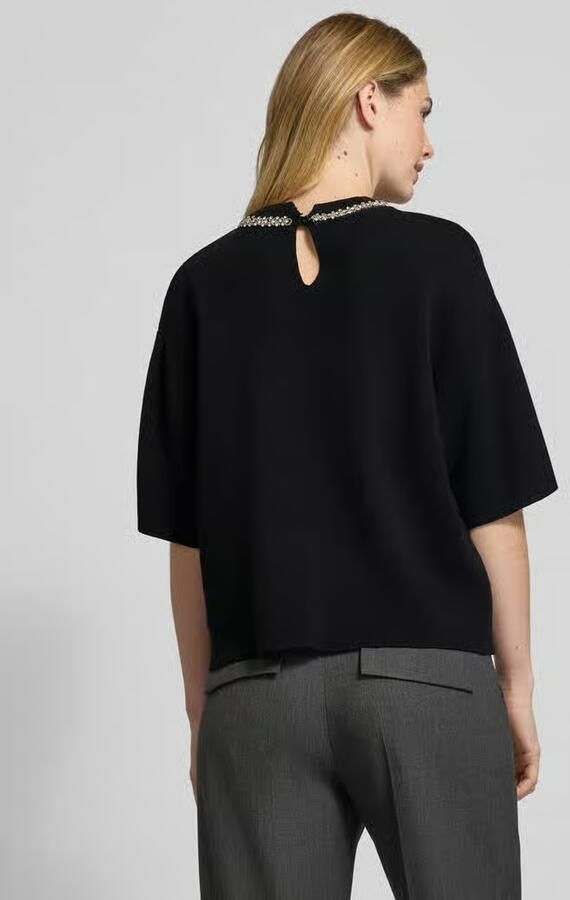 Ichi Gebreid shirt met siersteentjes model 'DORISE'