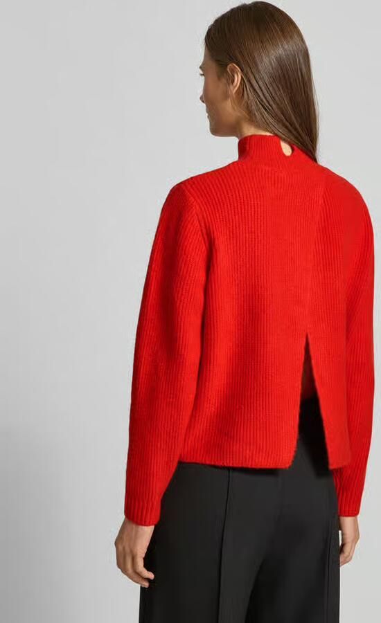 Ichi Gebreide pullover met opstaande kraag en extra brede schouders