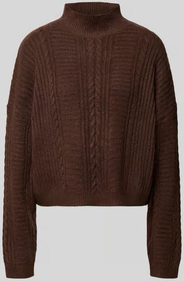 Ichi Gebreide pullover met opstaande kraag model 'MYLLE'