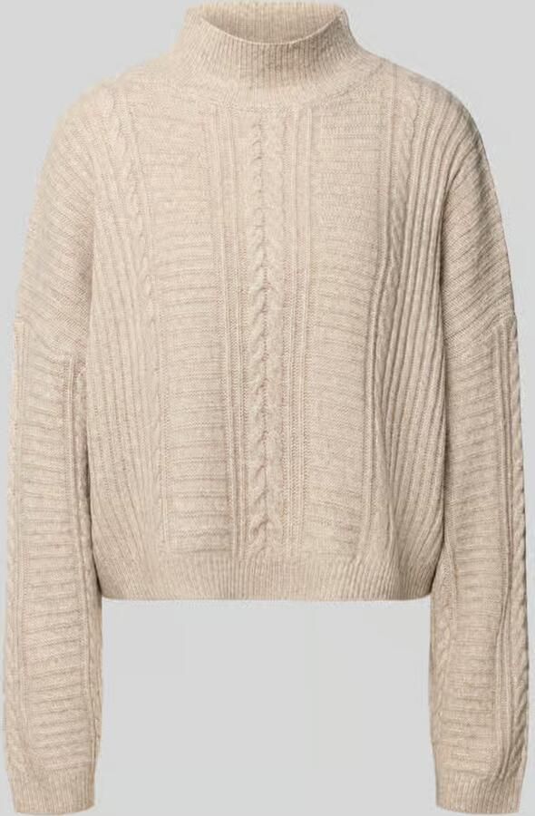Ichi Gebreide pullover met opstaande kraag model 'MYLLE'
