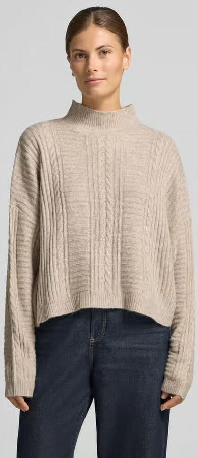 Ichi Gebreide pullover met opstaande kraag model 'MYLLE' - Foto 3
