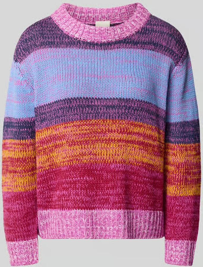 Ichi Gebreide pullover met ronde hals model 'ALINEA'