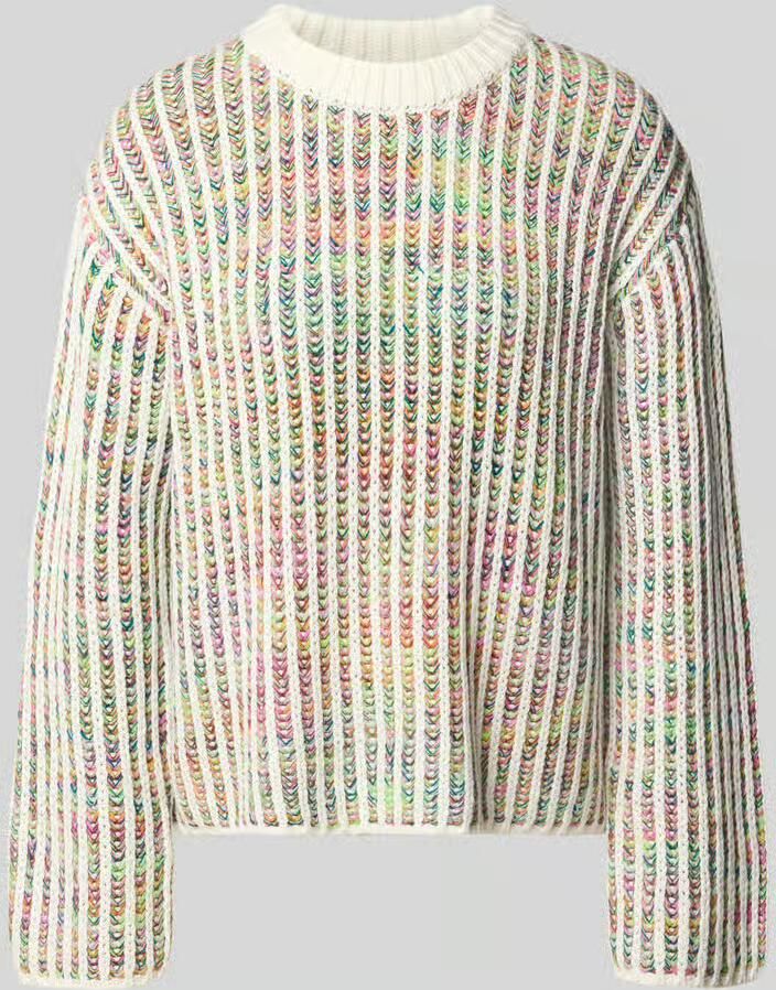 Ichi Gebreide pullover met ronde hals model 'ANILA'