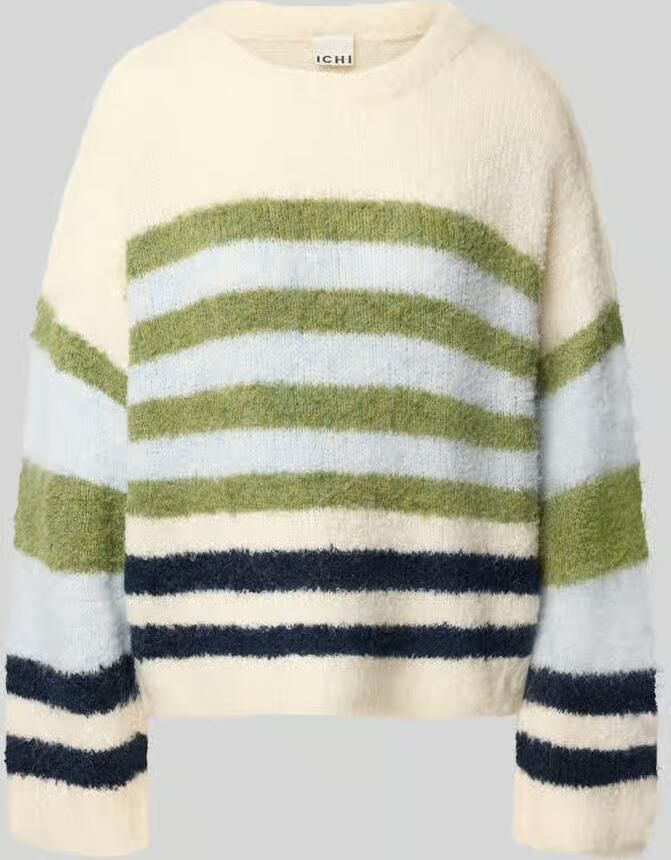 Ichi Gebreide pullover met ronde hals model 'BOSELE'