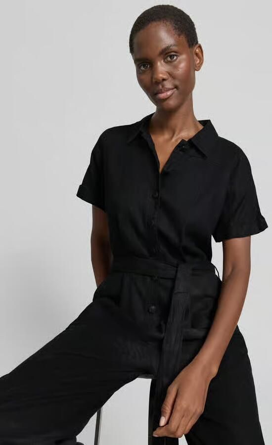 Ichi Jumpsuit van linnenmix met strikceintuur model 'LINNO'
