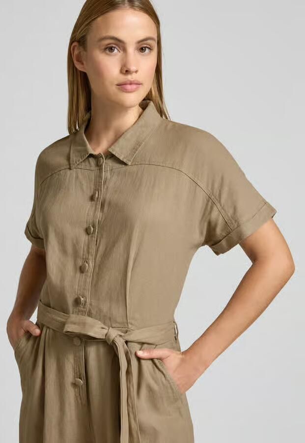 Ichi Jumpsuit van linnenmix met strikceintuur model 'LINNO'