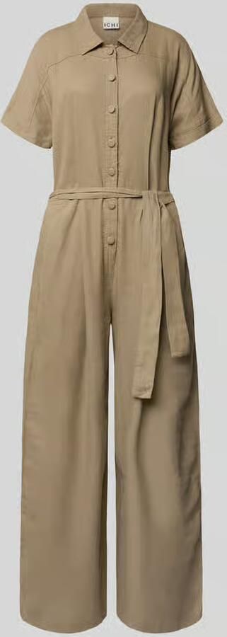 Ichi Jumpsuit van linnenmix met strikceintuur model 'LINNO' - Foto 2