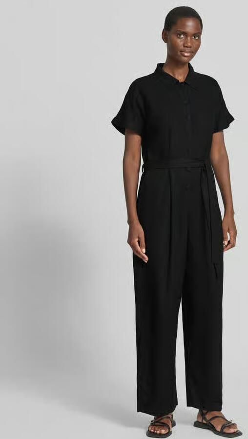 Ichi Jumpsuit van linnenmix met strikceintuur model 'LINNO' - Foto 3