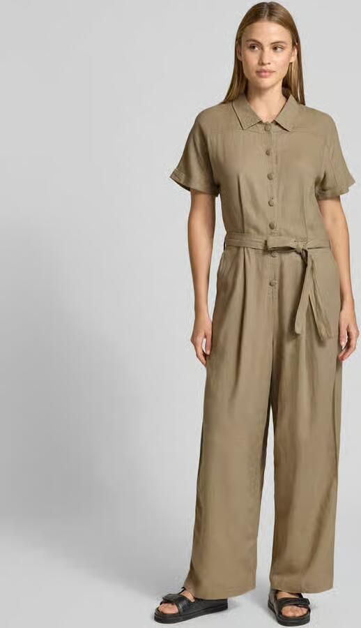 Ichi Jumpsuit van linnenmix met strikceintuur model 'LINNO' - Foto 2
