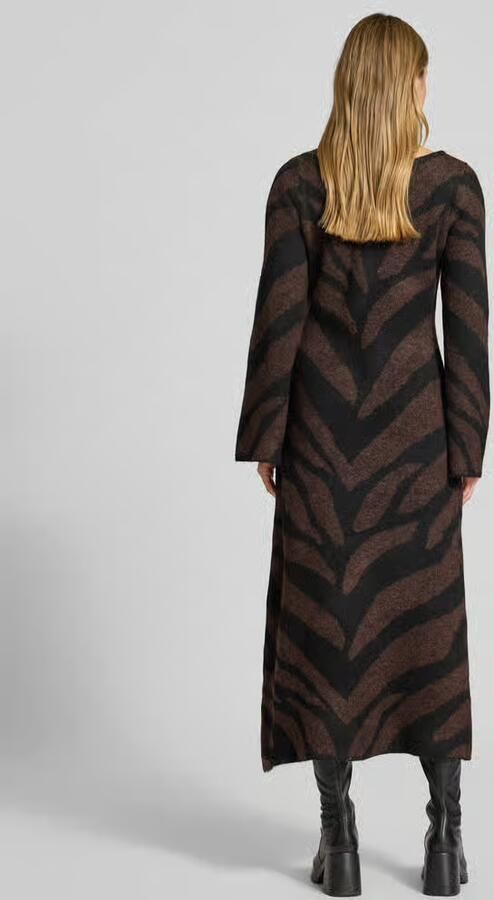 Ichi Midi-jurk in gebreide look model 'Dasila'