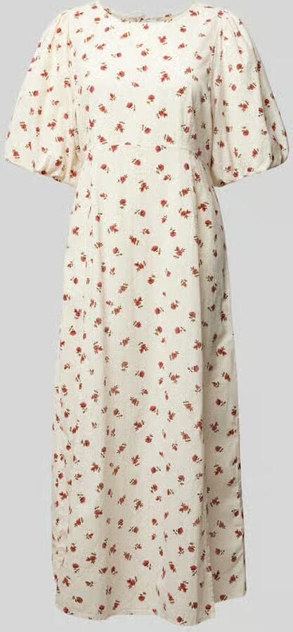 Ichi Geranium Flower Jurk met Open Rug Beige Dames - Foto 2
