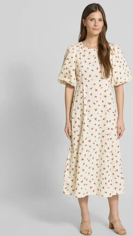 Ichi Geranium Flower Jurk met Open Rug Beige Dames - Foto 2