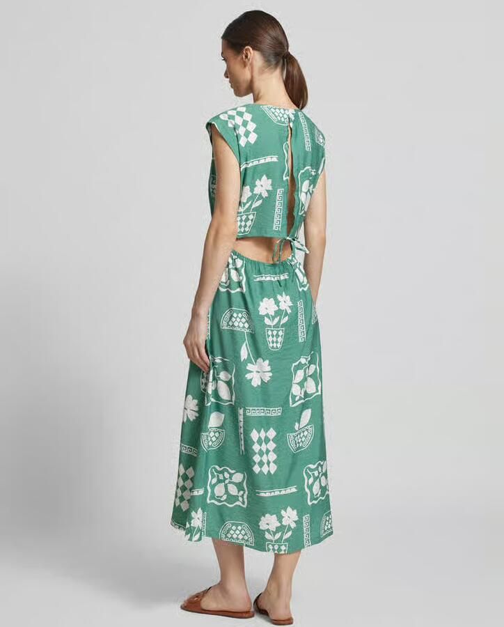 Ichi Midi-jurk met ronde hals model 'YETTA' - Foto 2