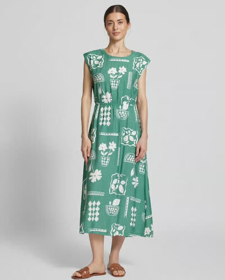 Ichi Midi-jurk met ronde hals model 'YETTA' - Foto 3
