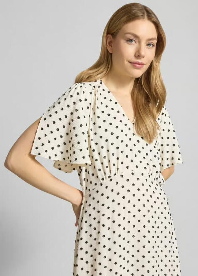 Ichi midi-jurk met V-hals model 'ZABBY'