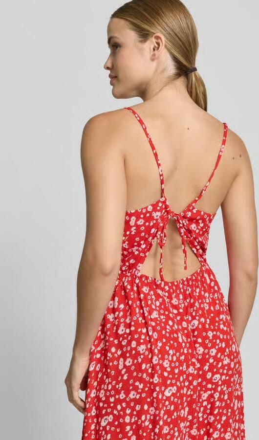 Ichi midi-jurk van pure viscose model 'Marrakech'