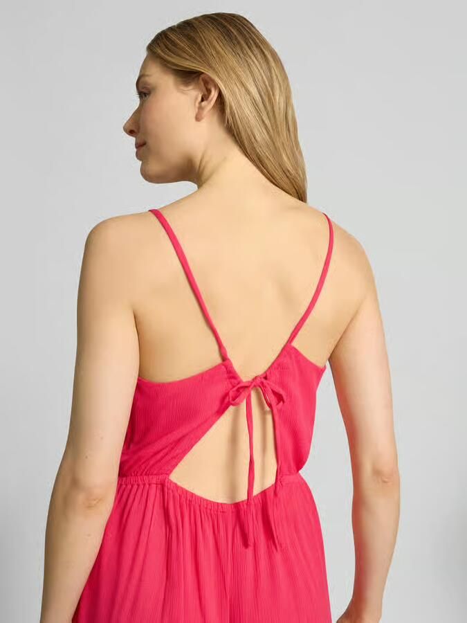 Ichi Midi-jurk van viscose met diepe ruguitsnijding