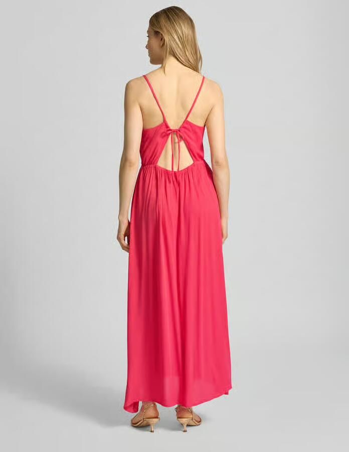 Ichi Midi-jurk van viscose met diepe ruguitsnijding