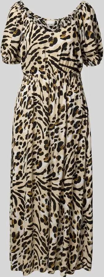 Ichi Midi-jurk van viscose met V-hals