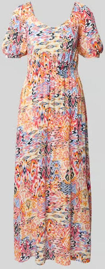 Ichi Midi-jurk van viscose met V-hals