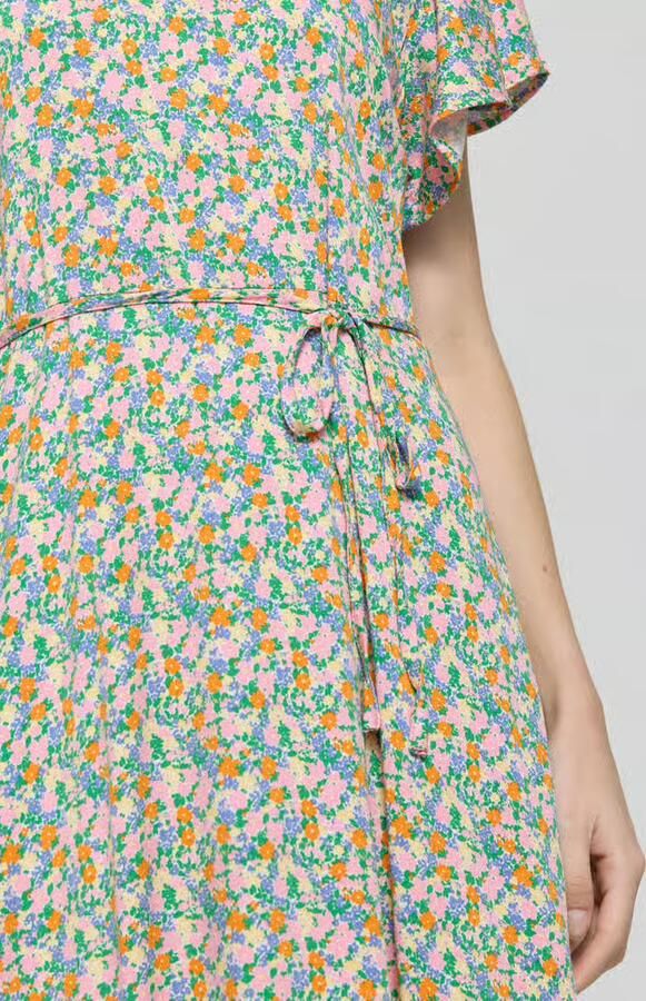 Ichi midi-jurk van viscosemix model 'Aya'