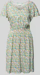 Ichi mini-jurk van viscosemix met florale all-over print model 'Aya'