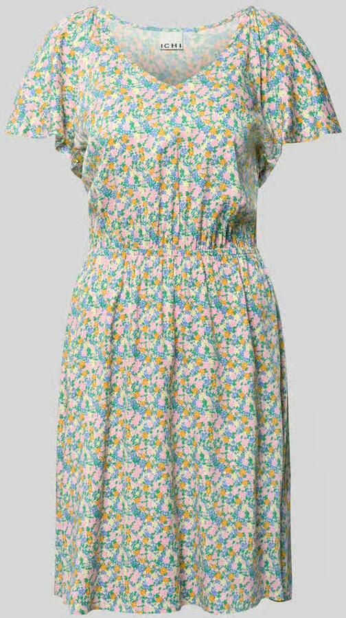 Ichi mini-jurk van viscosemix met florale all-over print model 'Aya' - Foto 2
