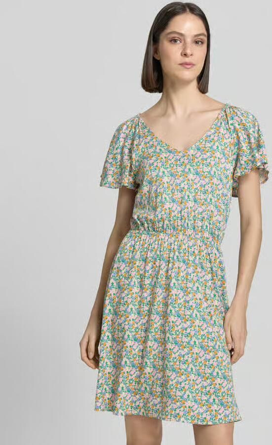 Ichi mini-jurk van viscosemix met florale all-over print model 'Aya' - Foto 2