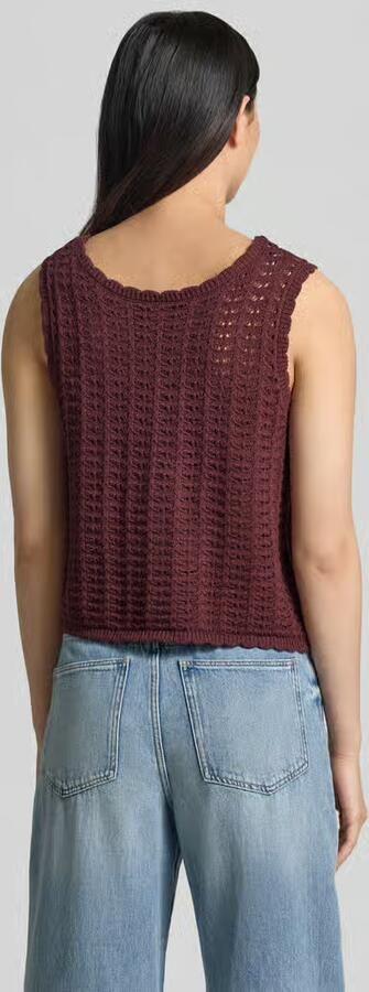 Ichi Mouwloos vest met vetersluiting model 'DOSIA'