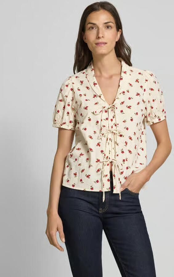 Ichi Regular fit blouse met vetersluiting model 'ROSEY' - Foto 4
