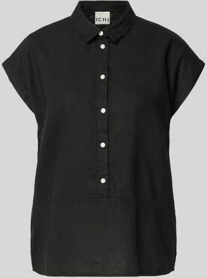 Ichi Regular fit blouse van een mix van linnen en viscose met knoopsluiting - Foto 2