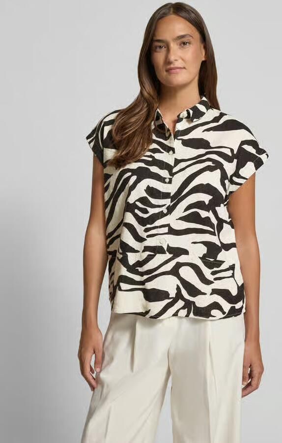 Ichi regular fit blouse van mix van linnen en viscose model 'LINNO' - Foto 4