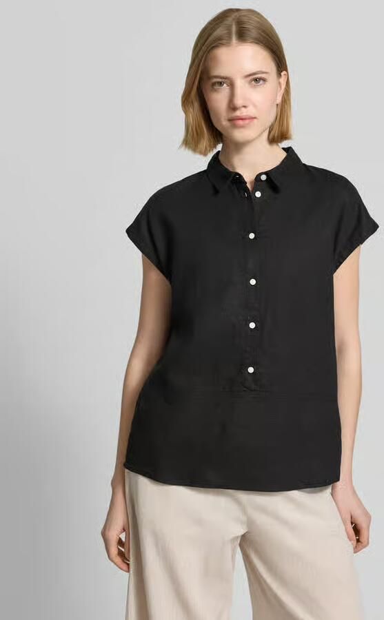 Ichi Regular fit blouse van een mix van linnen en viscose met knoopsluiting - Foto 4