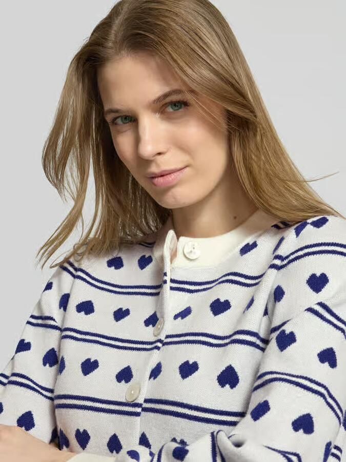 Ichi Regular fit cardigan met all-over motiefstitching Model 'Brielle' - Foto 2
