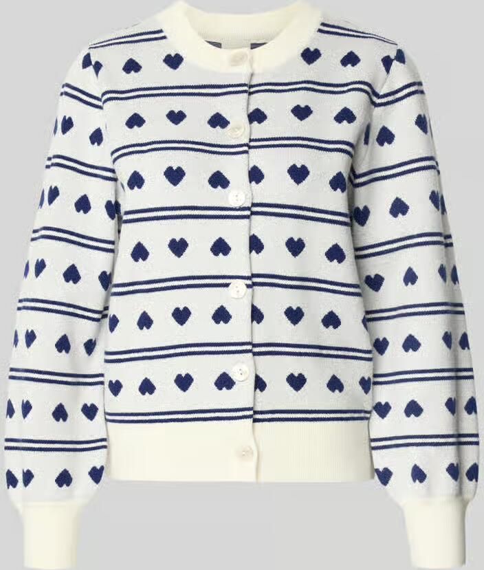 Ichi Regular fit cardigan met all-over motiefstitching Model 'Brielle'