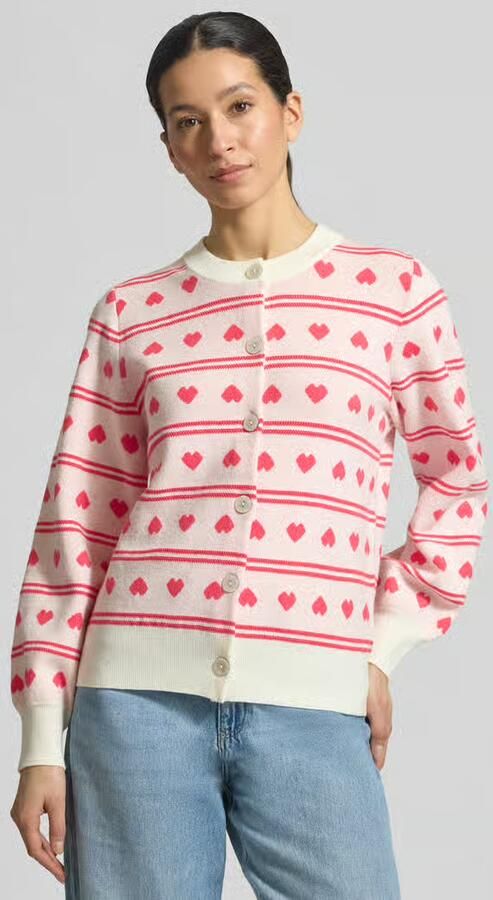 Ichi Regular fit cardigan met all-over motiefstitching Model 'Brielle' - Foto 4