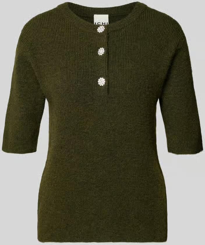 Ichi Regular Fit gebreide pullover met knoopsluiting model 'FANTIA'
