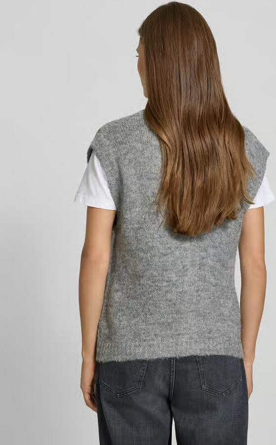 Ichi regular fit mouwloos vest met wol model 'BELABLUE'