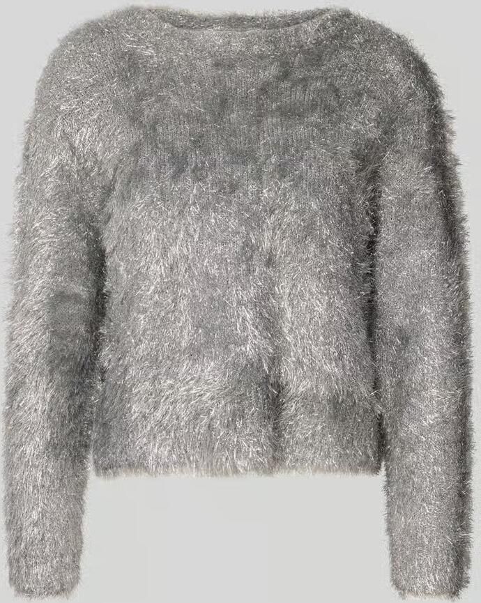 Ichi Regular fit pullover van imitatiebont model 'Lizi'