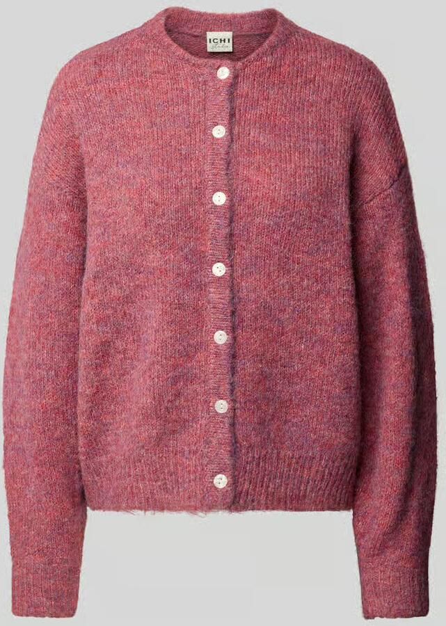 Ichi relaxed fit gebreid jack met wol model 'Belablue'