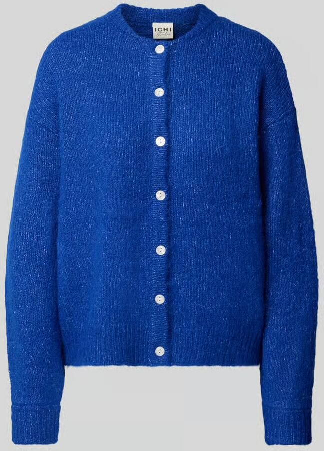 Ichi relaxed fit gebreid jack met wol model 'Belablue'